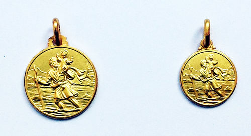 médaille saint christophe plaqué or