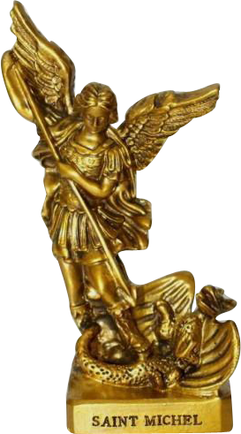 figurine angel saint michel gilded