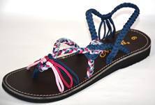 blue pink flat sandals